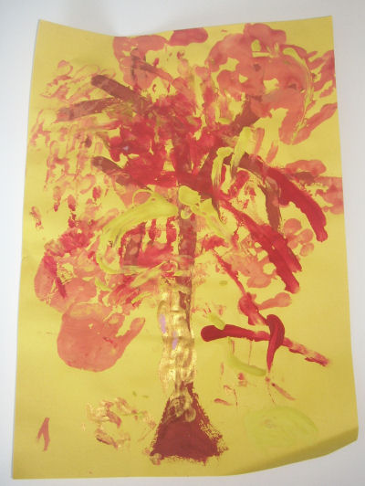 autumn tree handprint painting craft